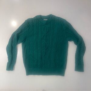 LL Bean Cable organic cotton Knit Crewneck Sweater medium